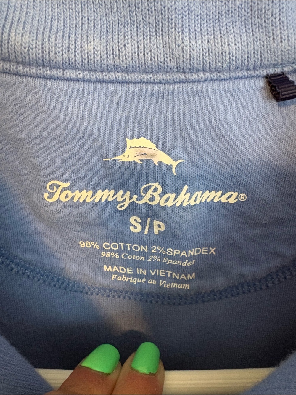 Tommy Bahama Blue Half-Zip Fleece Pullover - Picture 3 of 7